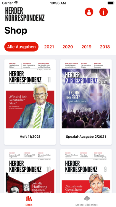 Herder Korrespondenz Screenshot