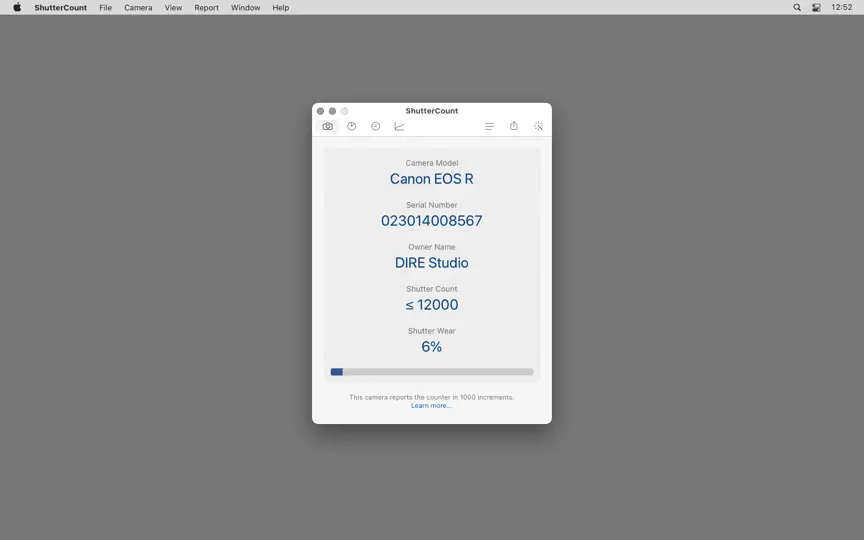 Screenshot von ShutterCount auf dem iPhone 3