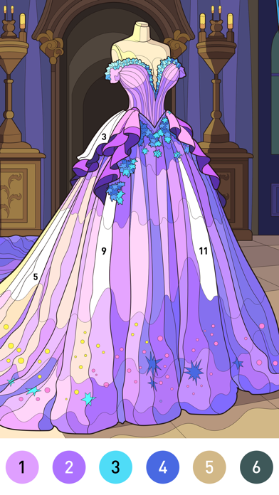 Gown Color - Paint by number Screenshot
