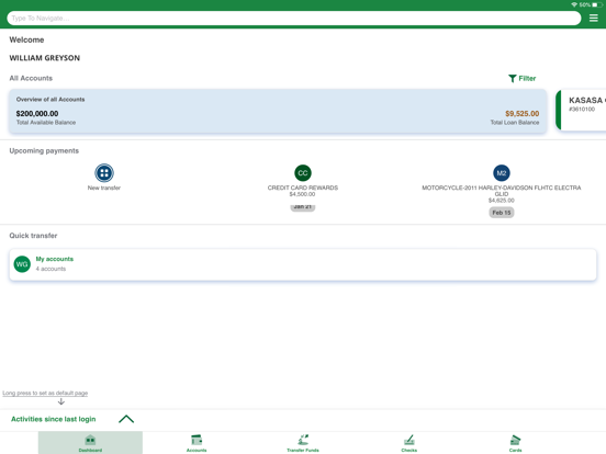 Nordstrom FCU iPad screenshot 2 - Finance app
