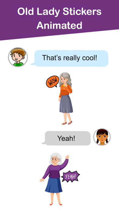 Old Lady Stickers Animated Screenshot