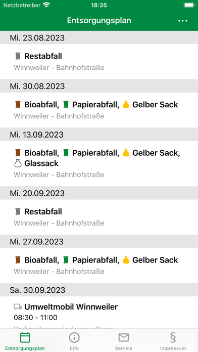 Abfall-App Donnersbergkreis Screenshot