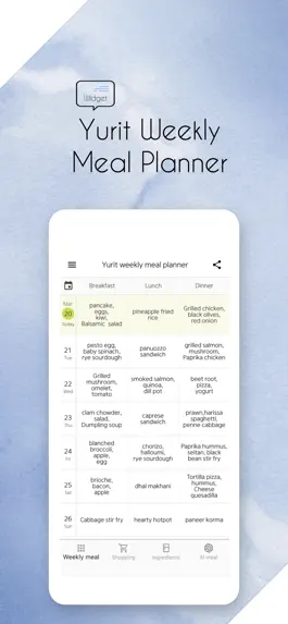 Game screenshot Yurit weekly meal planner mod apk