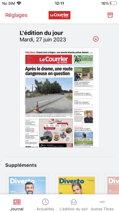 Le Courrier de l'Ouest Journal Screenshot