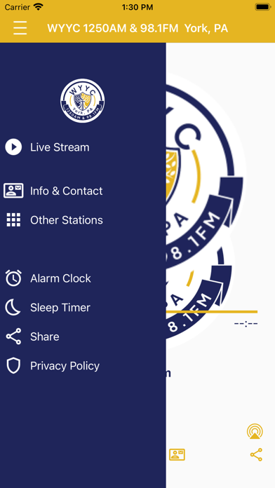 WYYC AM1250 & FM98.1 Radio Screenshot