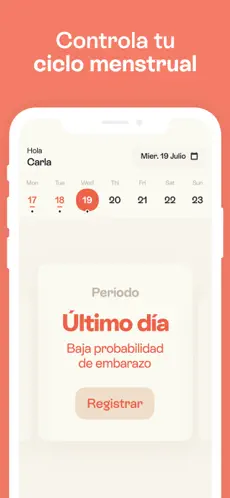 Imágen 1 Calendario Menstrual · iphone