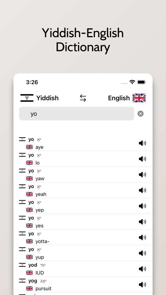#4. Yiddish-English Dictionary (iOS) Podle: FB PUBLISHING LLC