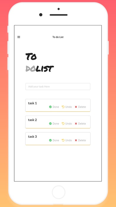 To Do List Task Manager App Screenshot