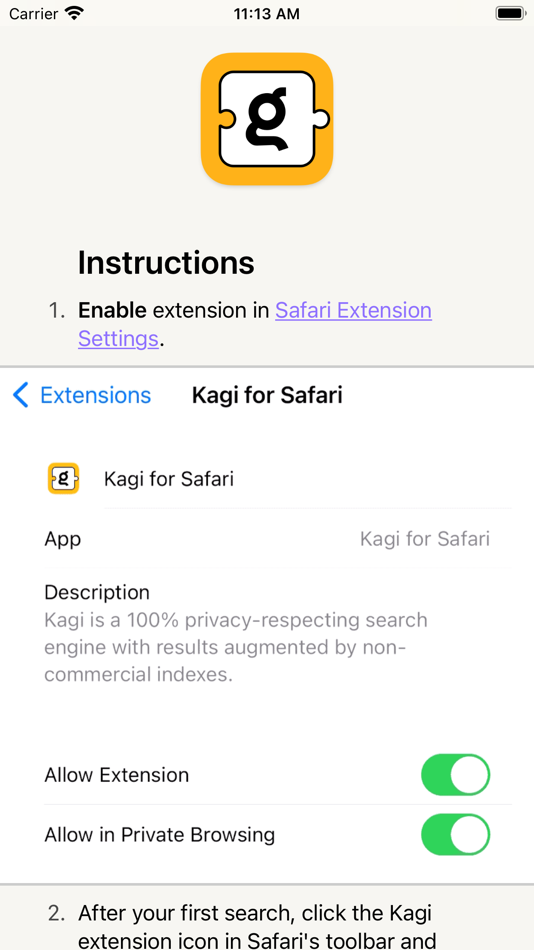 #2. Kagi for Safari (macOS) 来自: Kagi Inc.