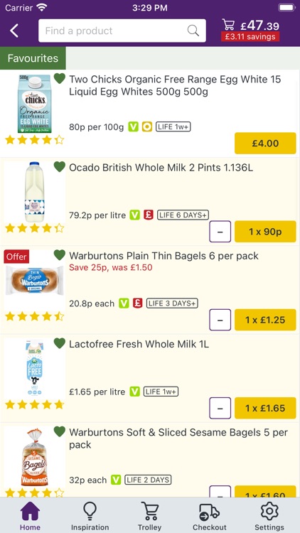 Ocado: supermarket shopping