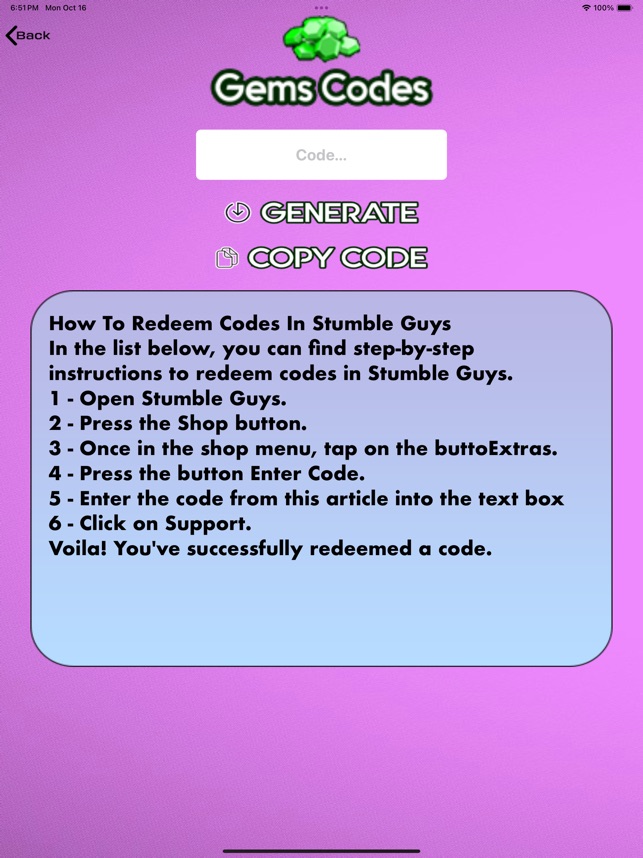 Stumble Guys codes