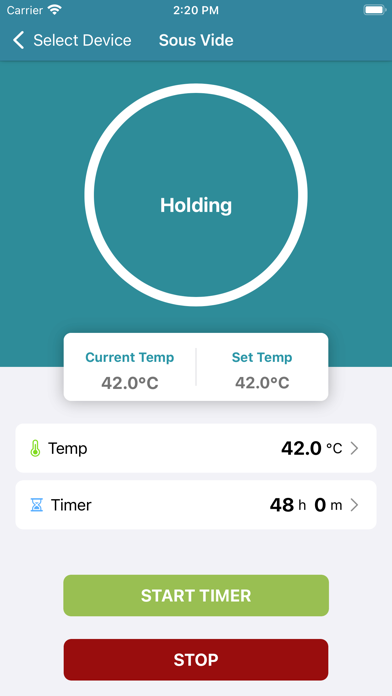 Vesta Sous Vide Screenshot
