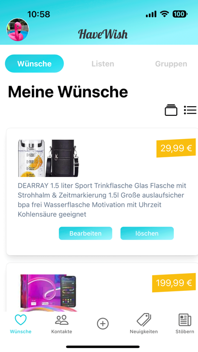 HaveWish Screenshot 1 - AppWisp.com HaveWish Screenshot 1 - AppWisp.com