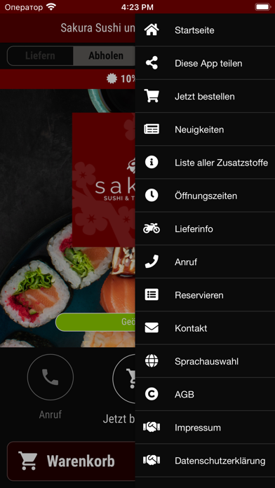 Sakura Sushi und Thailändische Screenshot