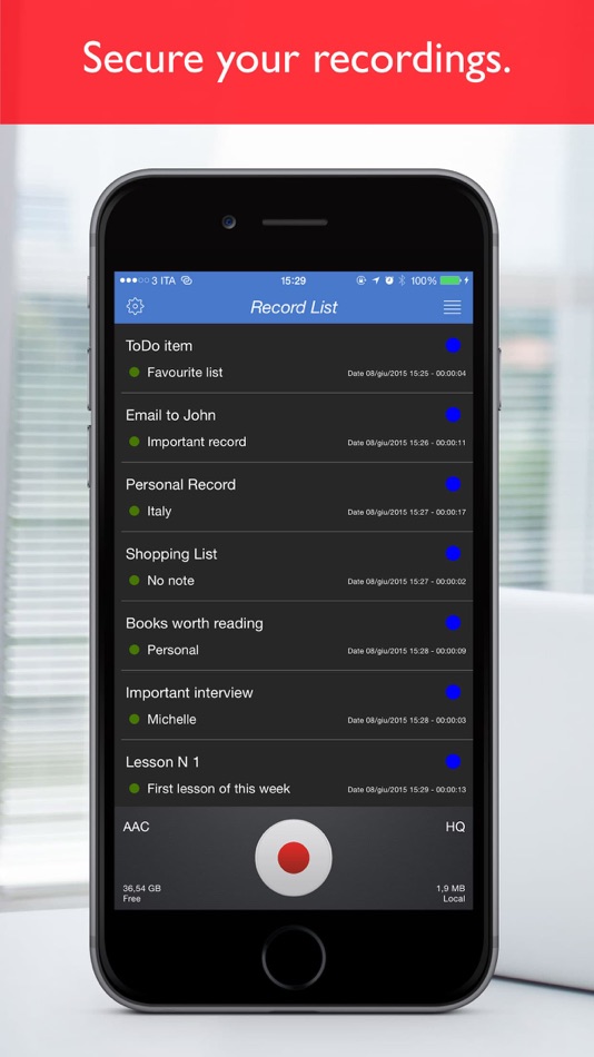 #2. Private Voice Recorder (iOS) 由: Emanuele Floris