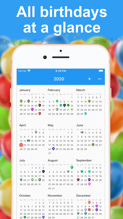 Birthday calendar and reminder Screenshot