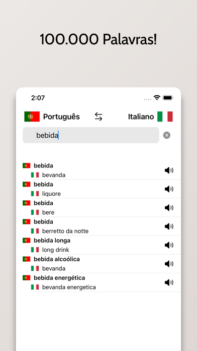 Dicionário Italiano/Português Screenshot