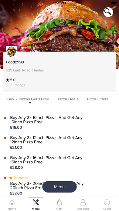 Foodz999 - Order Food Online Screenshot