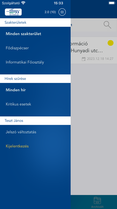BKV Hírnök Screenshot