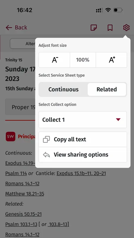 Lectionary screenshot 6 of 7