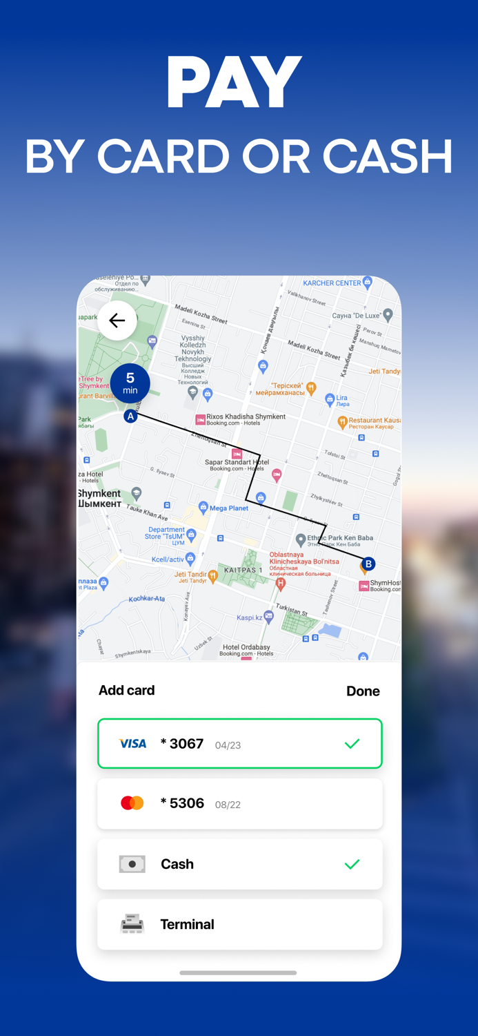 Ozar Taxi Rides from 250 KZT