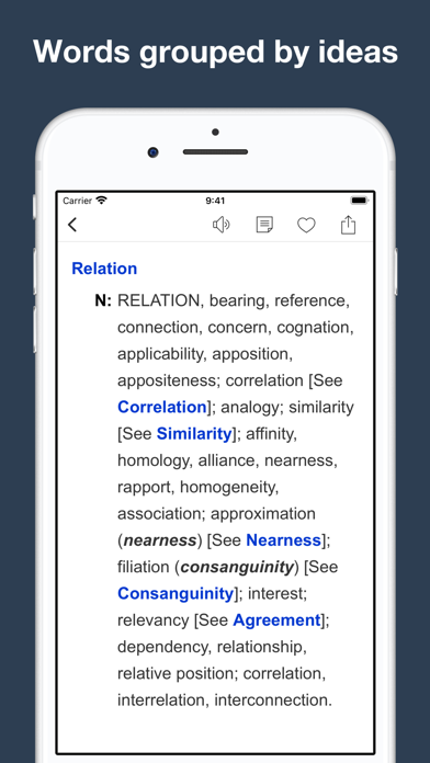Explanatory Thesaurus Screenshot