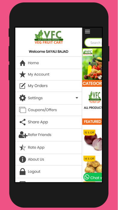 Vegfruitscart Screenshot