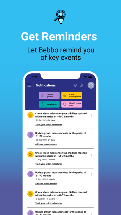 Bebbo parenting app Screenshot