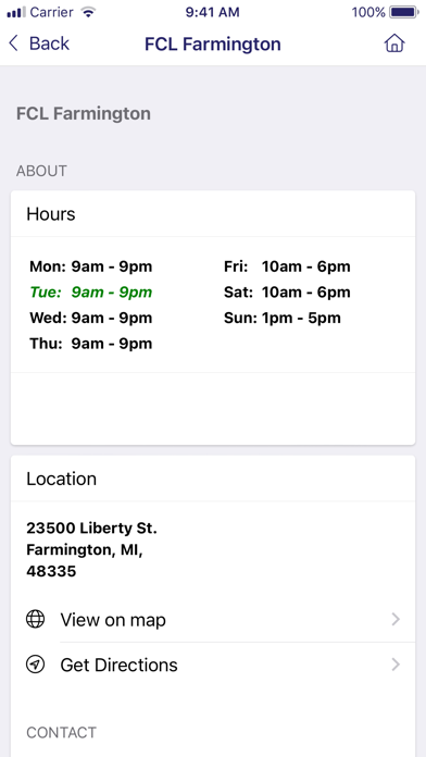 Farmington Community Library Screenshot