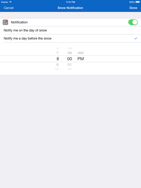 Will it Snow? - Notifications iPad screenshot 4 - Weather app