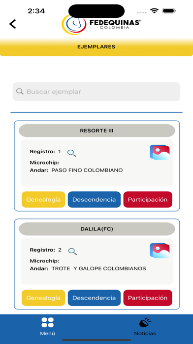 Fedequinas App Screenshot