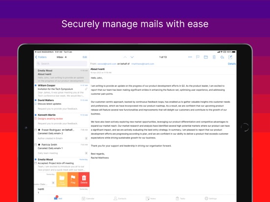 Ivanti Email+ iPad app afbeelding 1