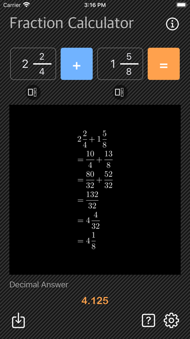 Screenshot 1 of Fraction Calculator - Math App