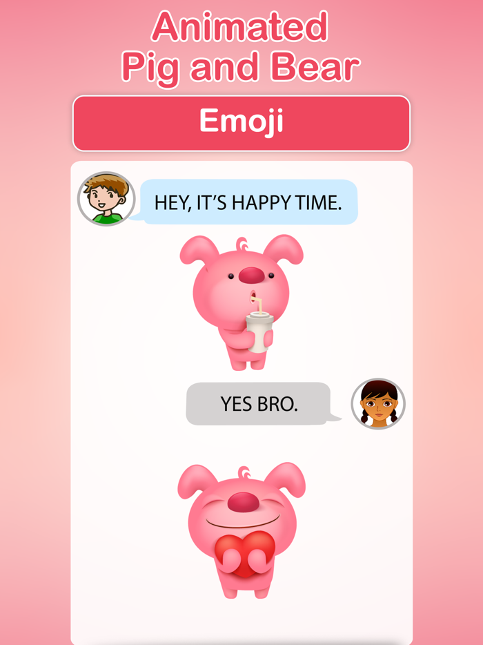 Animated Pig and Bear Emoji