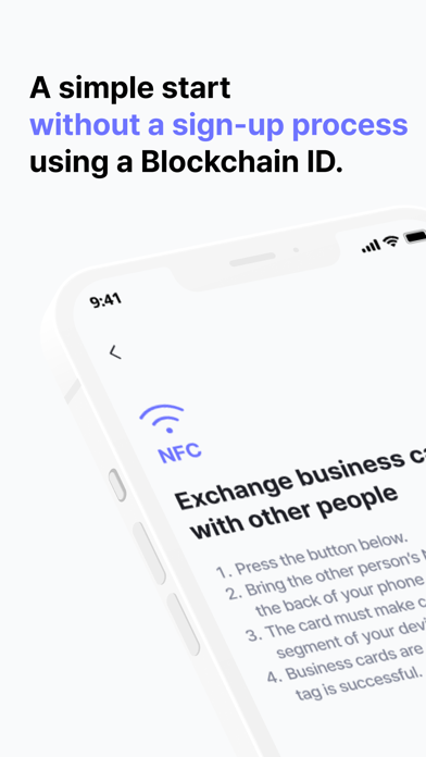 Blockchain Business Card Screenshot