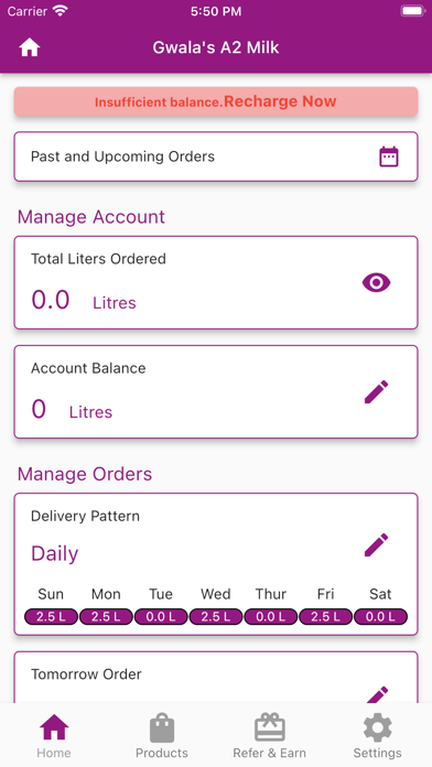 Gwala's A2 Milk App Screenshot