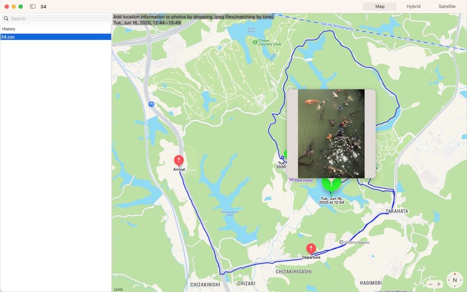 #3. GPSLoggerS Track (macOS) 由: hideo uhara