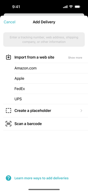 ‎Deliveries: a package tracker Screenshot