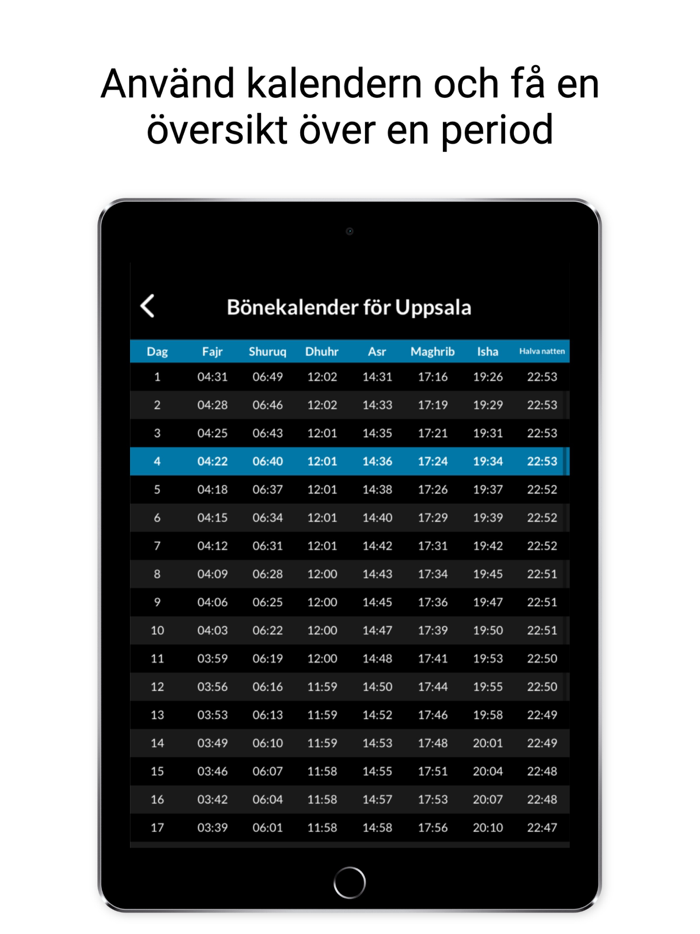 Muslimappen - Bönetider Qibla