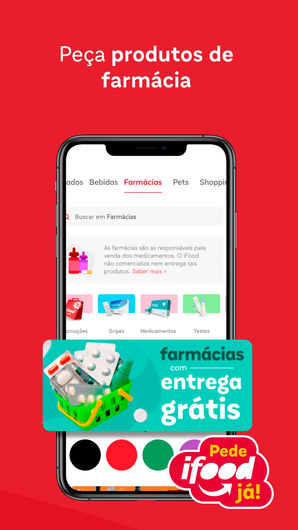 Screenshot do app iFood: pedir delivery em casa