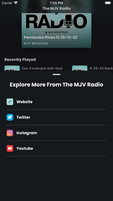 The MJV Radio Screenshot