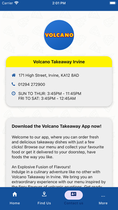 Volcano Takeaway Irvine Screenshot