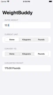 weightbuddy - convert units iphone screenshot 1