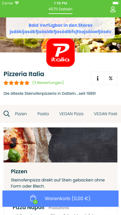 Pizzeria Italia Datteln Screenshot