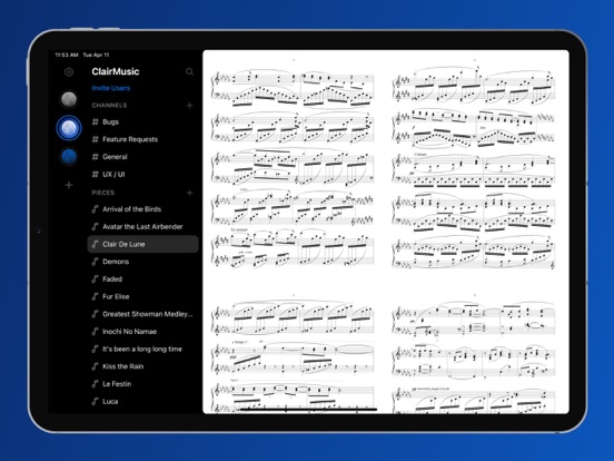 Clair Music iPad screenshot 1 - Music app
