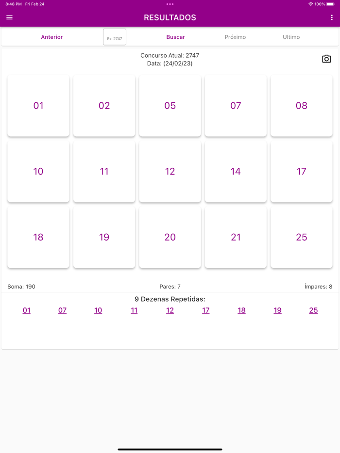 Lotofacil Resultados e 