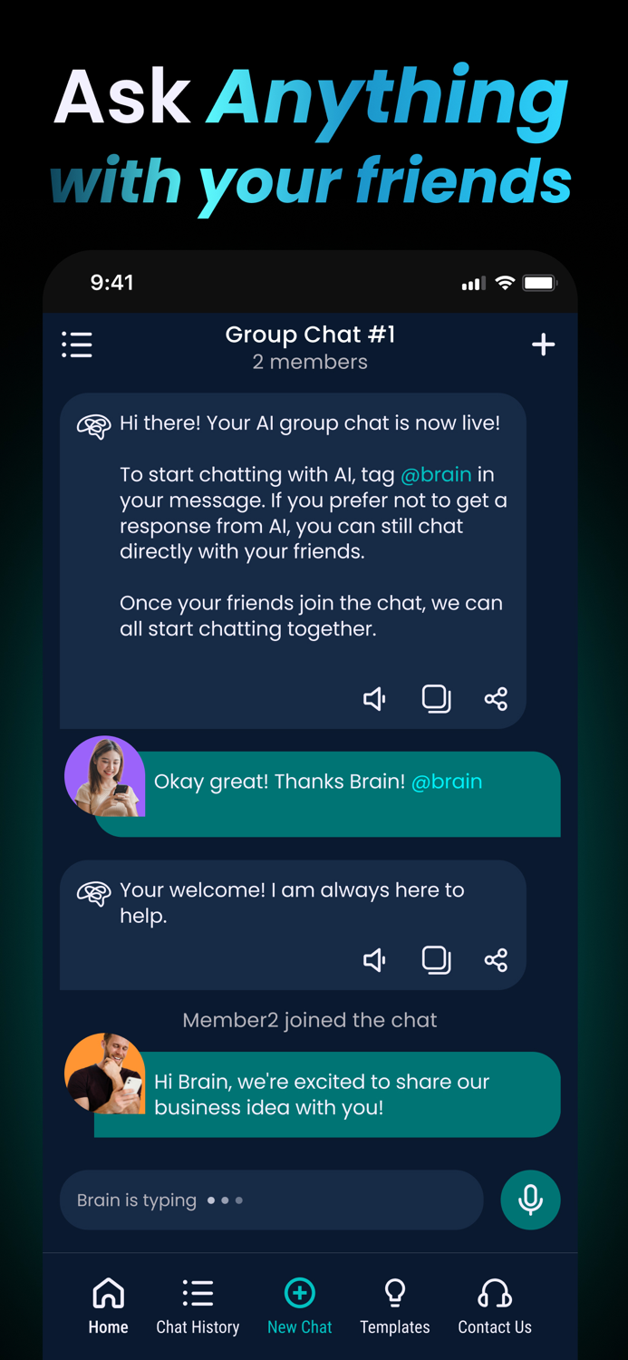 BrAIn - Group Chat with AI Bot