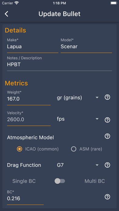 Weta Precision Screenshot