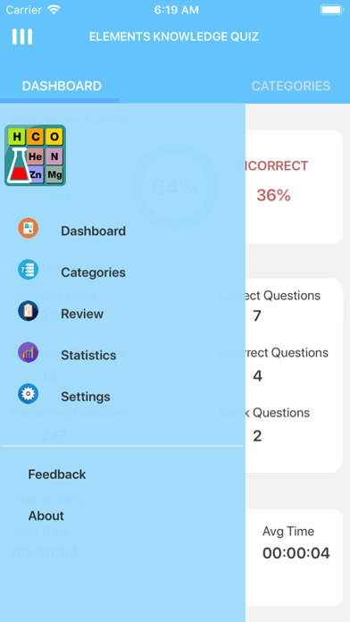 Screenshot #1 pour Elements Knowledge Quiz