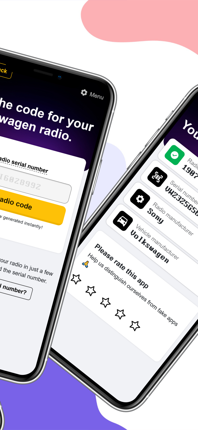 Radio code generator for cars